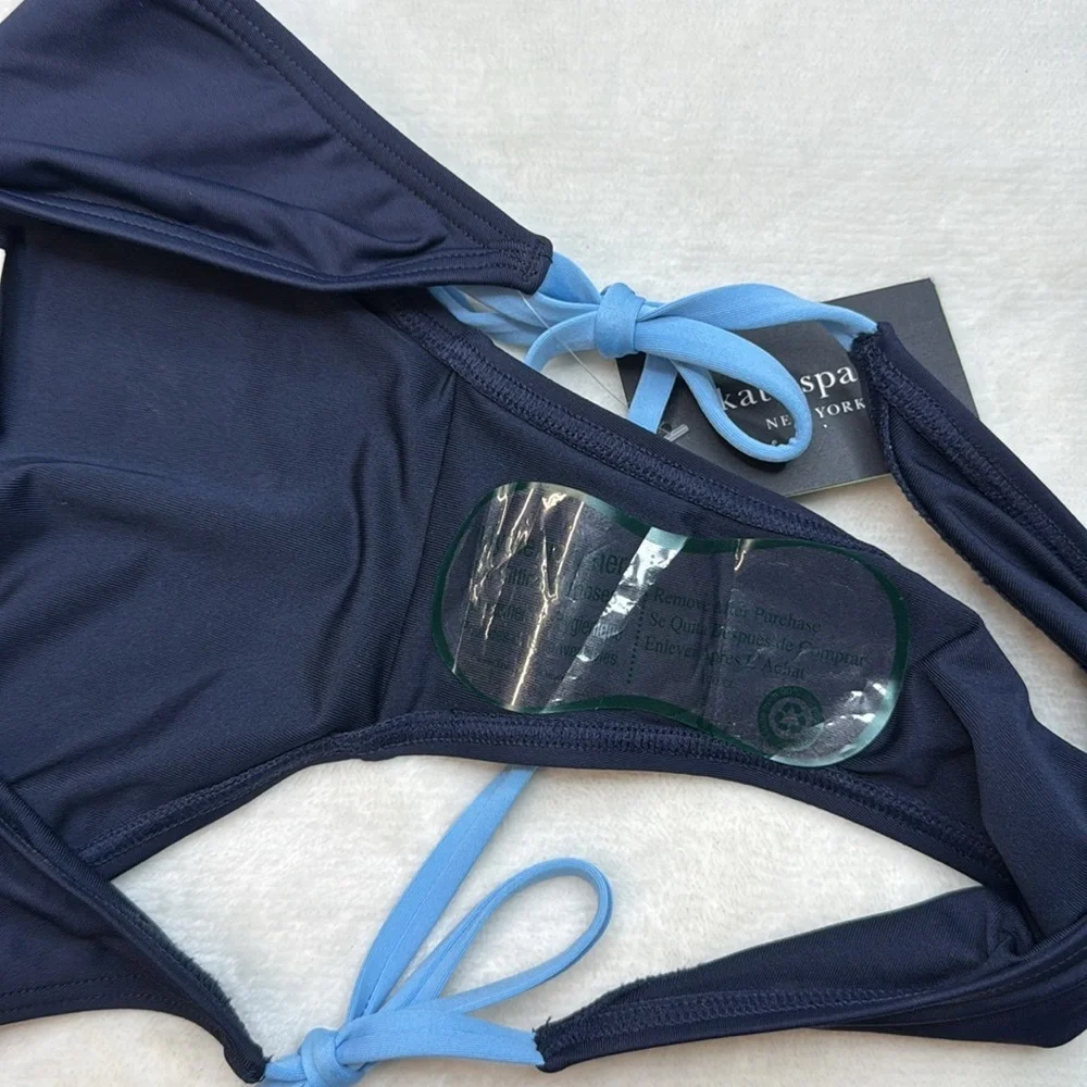 Kate Spade ♠️ Navy Blue String Bikini Bottom- Size Large- NWT